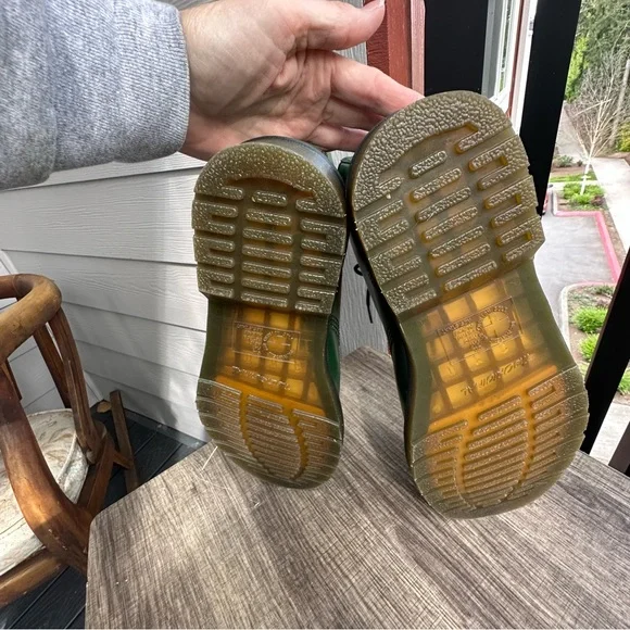 Dr. Martens 1460 Green Leather Boots - Picture 3 of 5